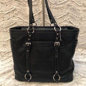 Genuine Black Coac Leather Tote